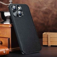 genuine leather case for iphone 12 pro max 12pro case luxury 3d lens protection phone case for iphone 12 cover