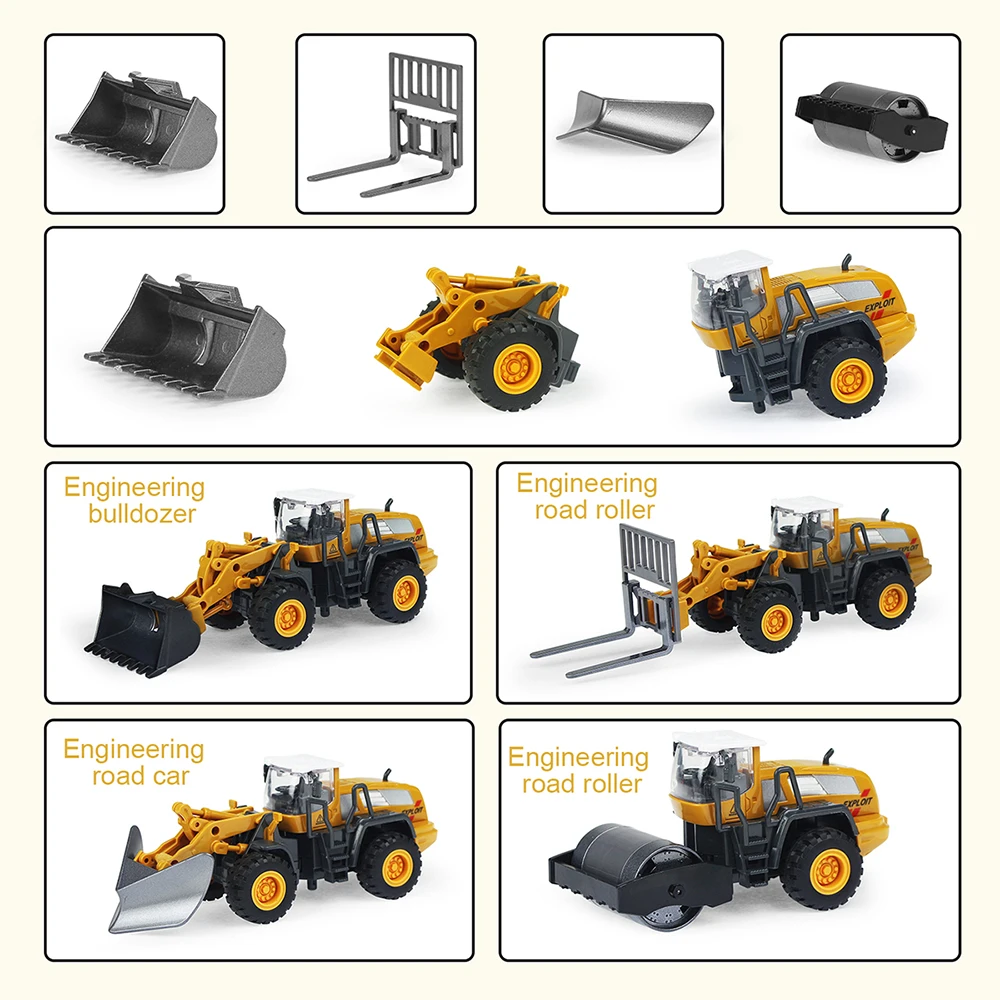 Alloy Engineering Vehicle Dump Truck Excavator Assembly Diecast Model Simulation Construction Cars Toys for Boys Children Gifts | Игрушки и