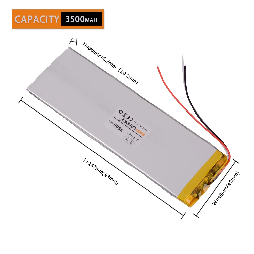 CE + Rohs 3 линии 7 в 3248147 аккумулятор ма для дюймовых Irbis TX18 аккумуляторов планшетов