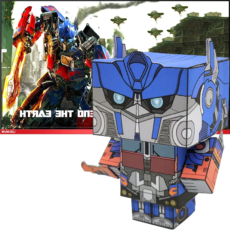 Без клея Optimus Prime Трансформеры складные 3D бумажные модели Papercraft аниме игровые