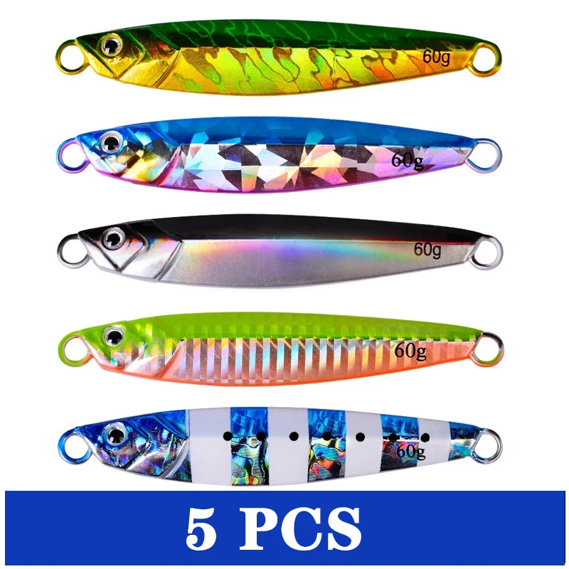 

10-60g Jig Shone Hard Bait Fishing Metal Jigger Lure Accessories Colorful Crankbait Minnow Sinking Baits