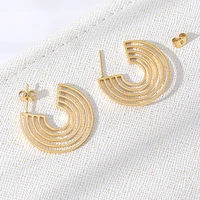 trendy fashion metal elegant hoop earings woman 2020 new vintage gold color cheap korean statement earrings accessories gift