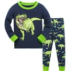 Детский Пижамный костюм с динозавром, пижама для мальчиков, одежда для сна для маленьких мальчиков, футболки, детские пижамы, домашний спортивный костюм, одежда