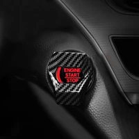 auto carbon fiber engine start stop push button switch cover decor trim car tuning universal interior parts accessories products