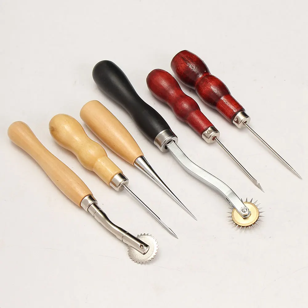 

13x DIY Leather Craft Hand Stitching Needles Sewing Tool Thread Awl Waxed Thimble Kit