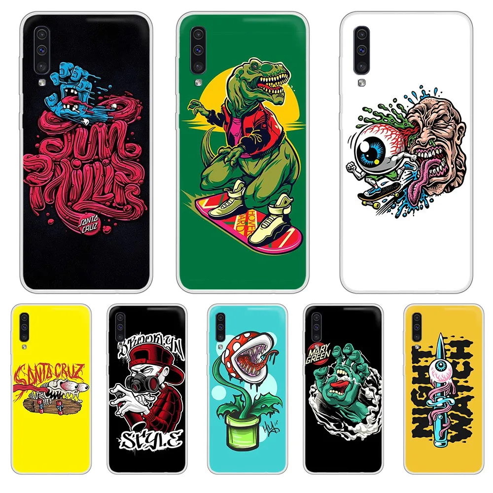 Санта Круз скейтборды искусство силиконовый Etui Прозрачный чехол для телефона