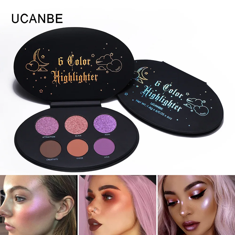 UCANBE Shimmer Тени для век Выделите матовые перламутровые блестящие тени фиолетовая
