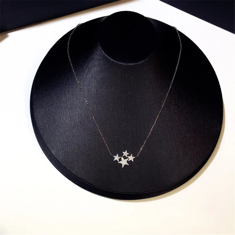 CC Necklaces Pendants Women Star Cubic Zirconia Short Clavicle Chain Simple Bridal Wedding Fashion Jewelry Drop Shipping CCN709 | Украшения
