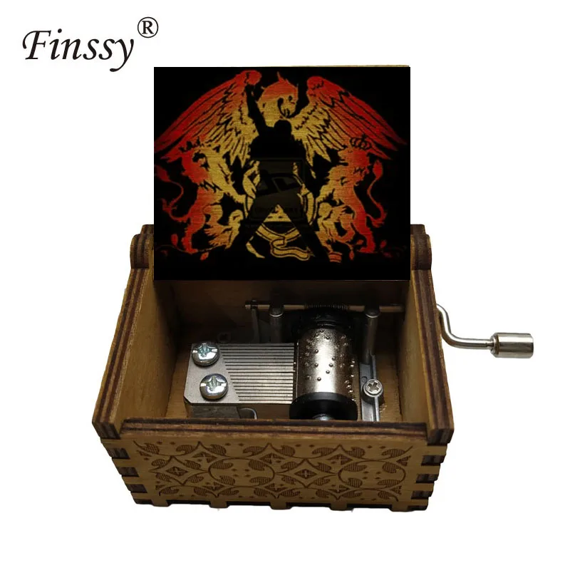 Музыкальная шкатулка Queen band с цветным принтом деревянная музыкальная ручной