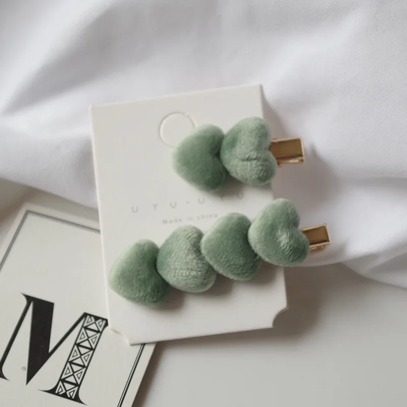 2 шт./компл. теплые зимние заколки винтажные бархатные для волос однотонные в