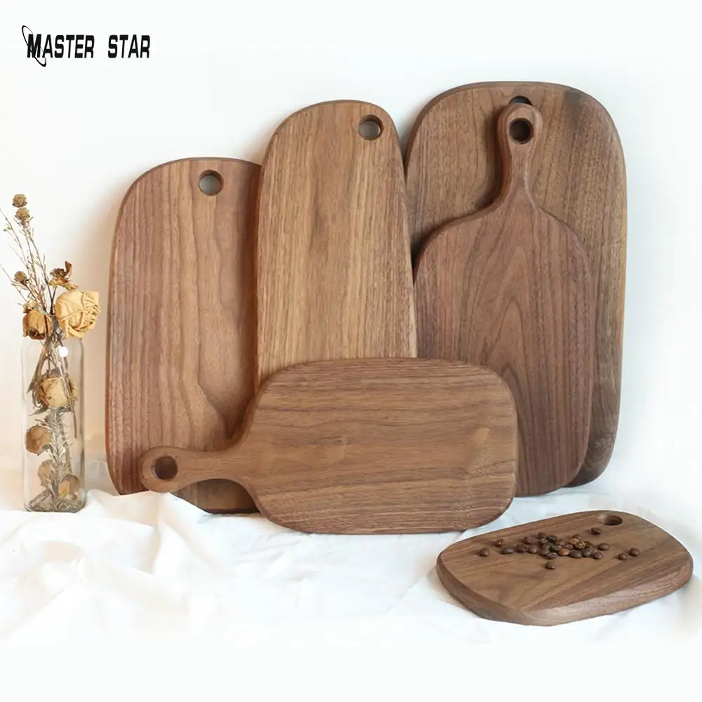 

Master Star Entire Walnut Wood Food Serving Plate Multifunction Cutting Board Fruit Bread Tray Kitchen Dish
