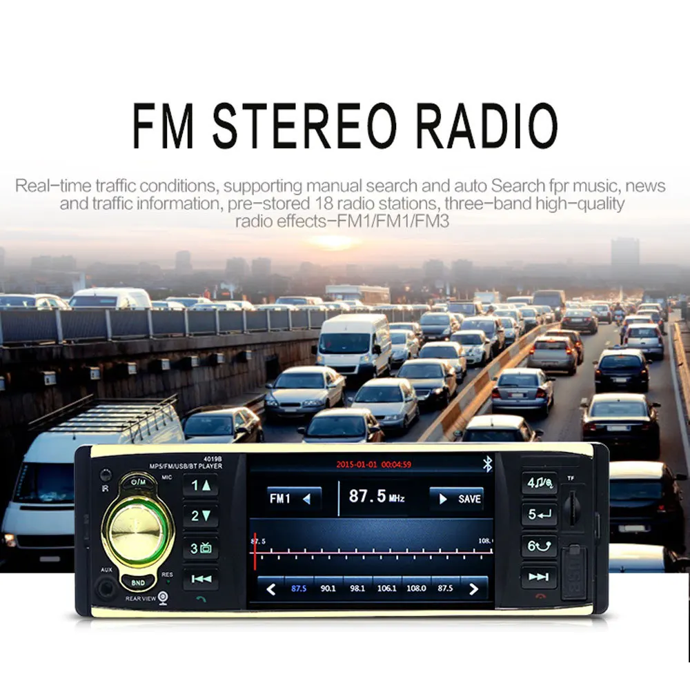Автомагнитола стерео MP3-плеер с 4 &quotTFT-экраном 1 Din Bluetooth камерой заднего вида