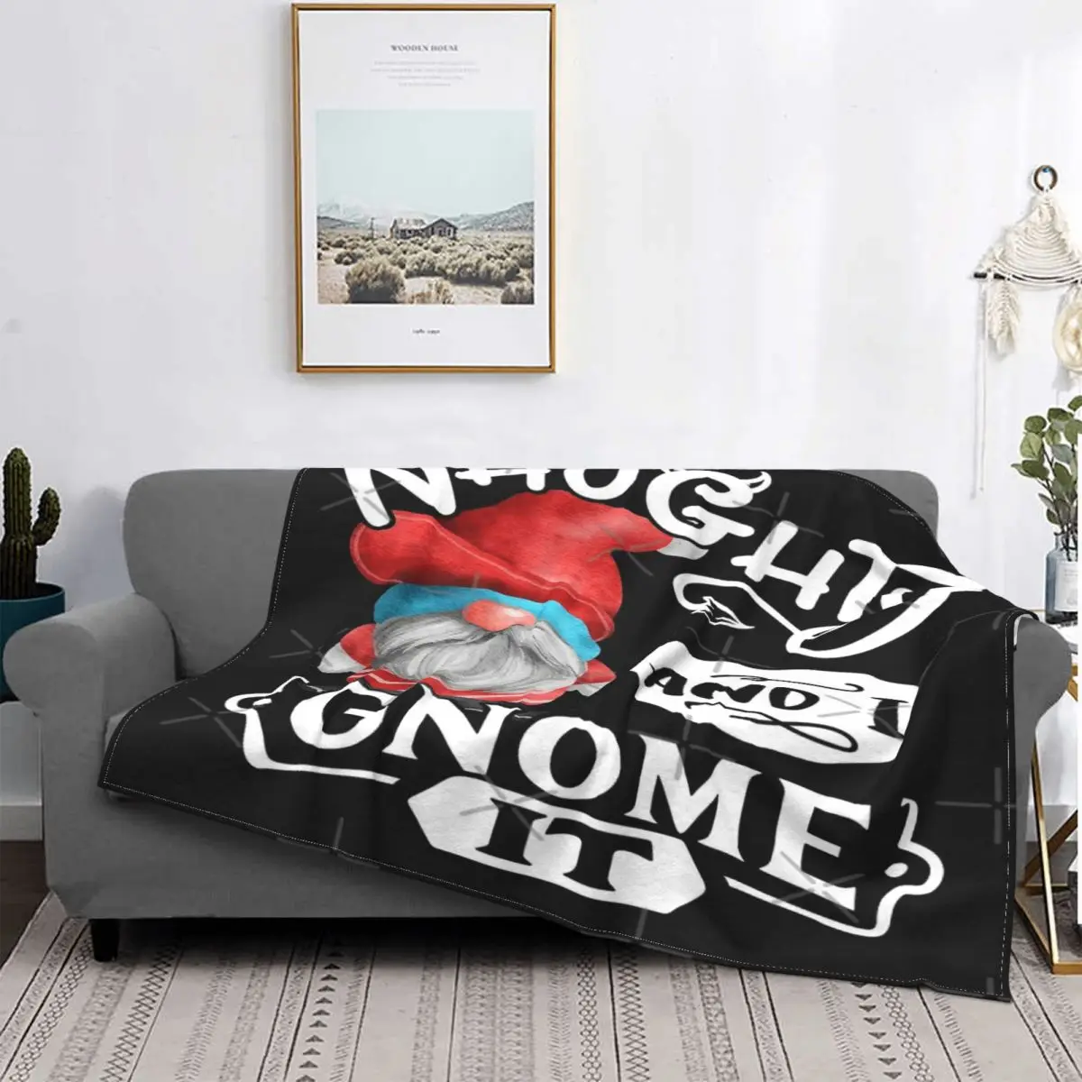 

Naughty And I Gnome It-Manta de Navidad, para cama colcha