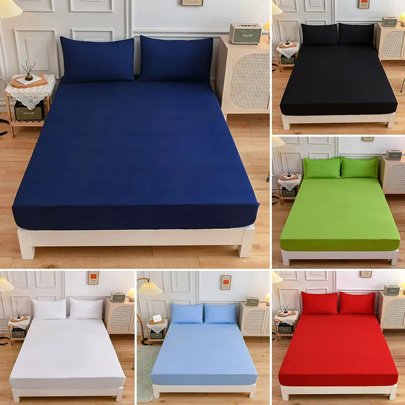 

Bed Sheet Solid Polyester Cnady Color Mattress Cover Bedspread Simmons Protective Cover ( Without Pillowcase ) Home Bed Covers