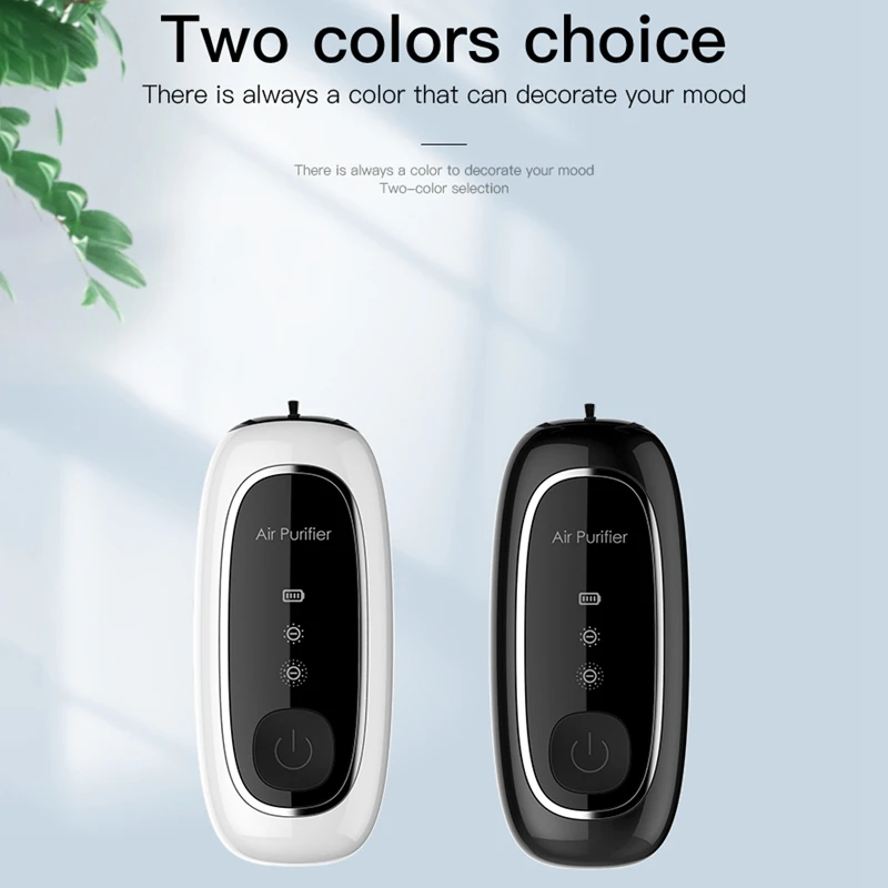 

2 Pcs Hanging Neck Air Purifier Fashion Personal Wearable Purifier Mini Portable Negative Ion Generator