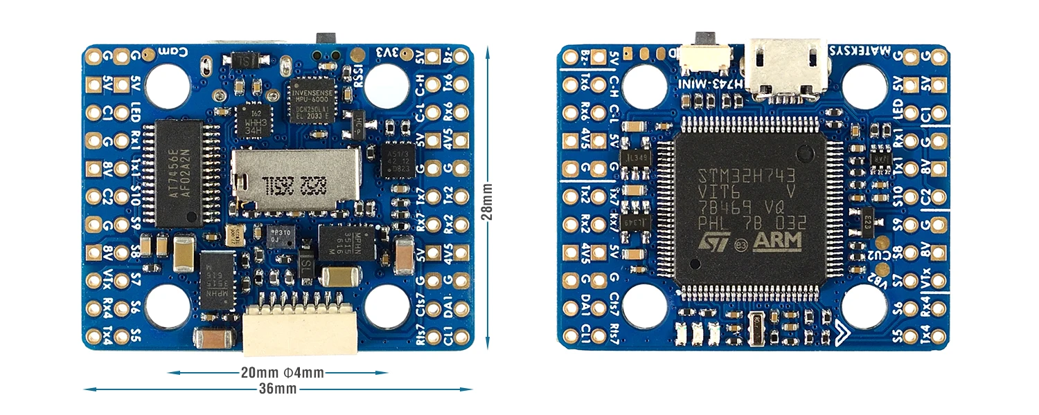 

Mateksys H743-MINI Fligth контроль для фиксированного крыла Fly-wing Встроенный OSD DPS310 PDB INAV