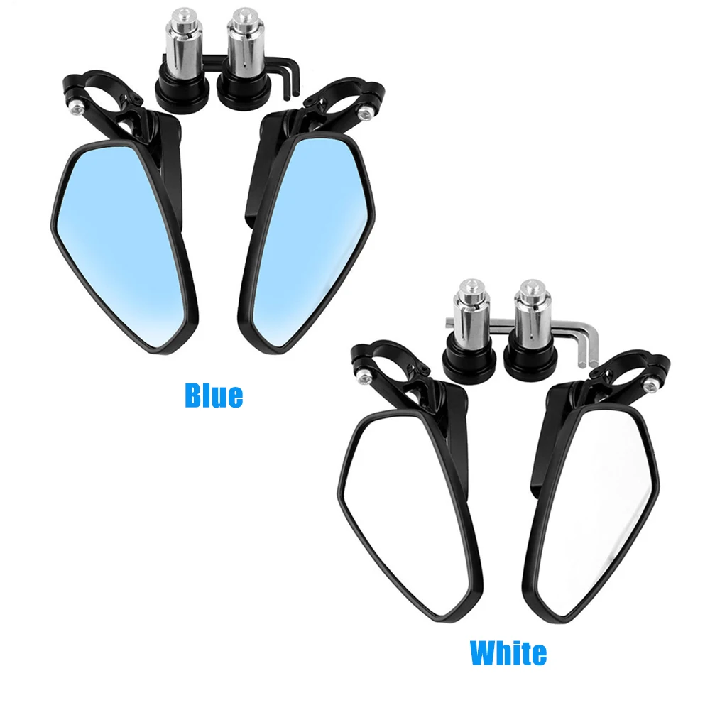 Hot New Motorcycle Bar End Mirrors Rear View CNC 22MM Reverse Rearview Mirror Blue White | Автомобили и мотоциклы