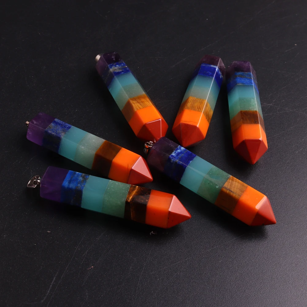 

6PCS Wholesales Women Fashion Purple Crystal Natural Stone Necklace Pendant Healing Fine Jewelry Yoga Pendant For Radiesthesia