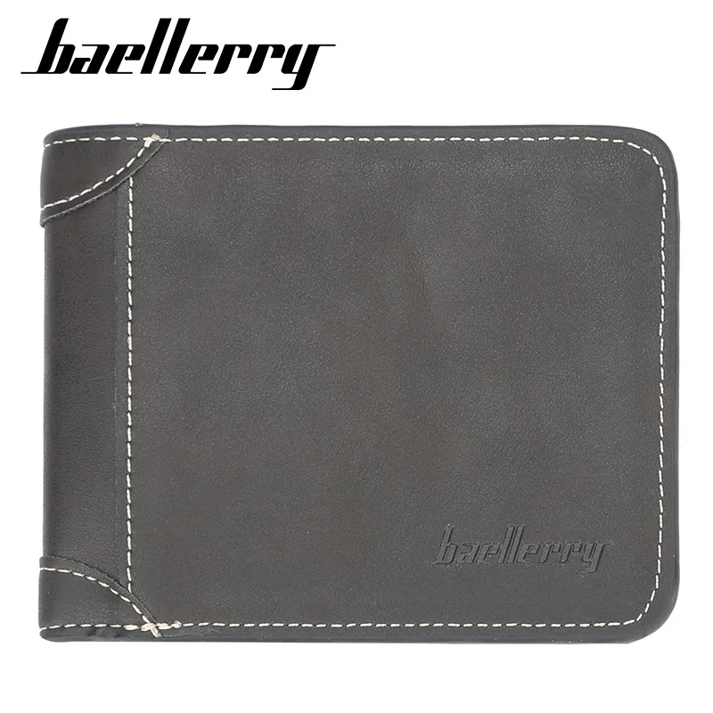 

Wholesale Baellerry Men Wallets Purse Bifold Short Leather Men Small Zipper Wallet Card Holder Coin Money Purse 200PCS/lot