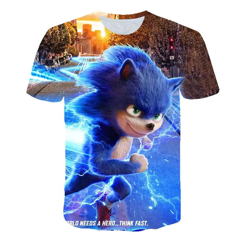 

3D Boy Sonic Super Print Girls Fun T-Shirt for Kids 2021 Summer Costume Kids Casual Short Sleeve