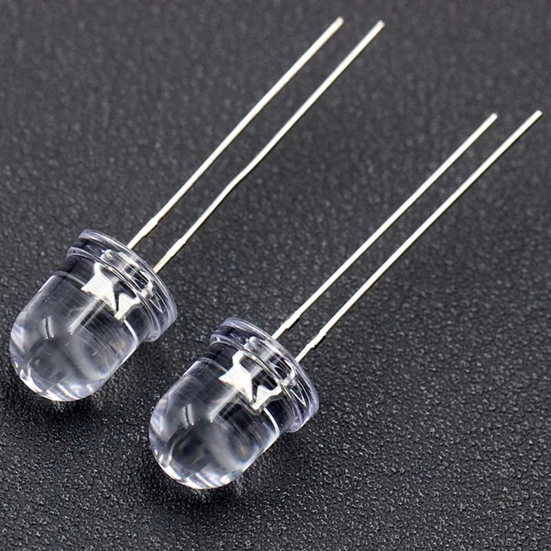 1000 шт. Led F8 / 8 мм круглая головка прозрачный длинный край ног белый красный синий