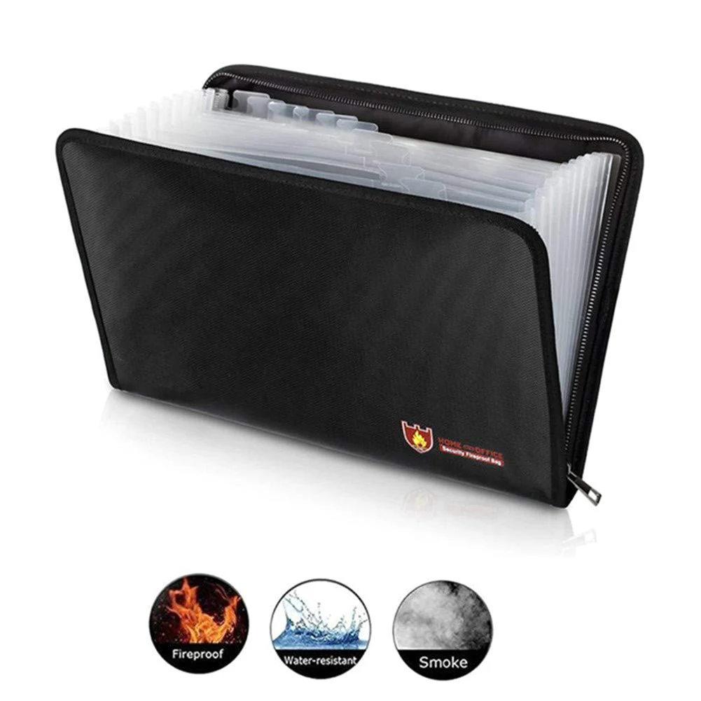 

Fireproof Waterproof Document Bags Liquid Silicone Material Heat Insulation Fire and Water Resistant Safe Bag Zippered for Cash