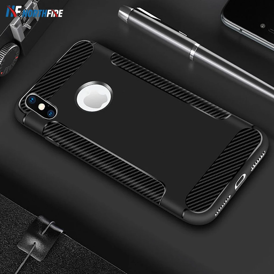 NORTHFIRE Phone Case For Xiaomi MI 8 6X Pocophone F1 Carbon Fiber Soft Silicone Redmi 4A 5A 5 6 Pro Note 4 Cover |