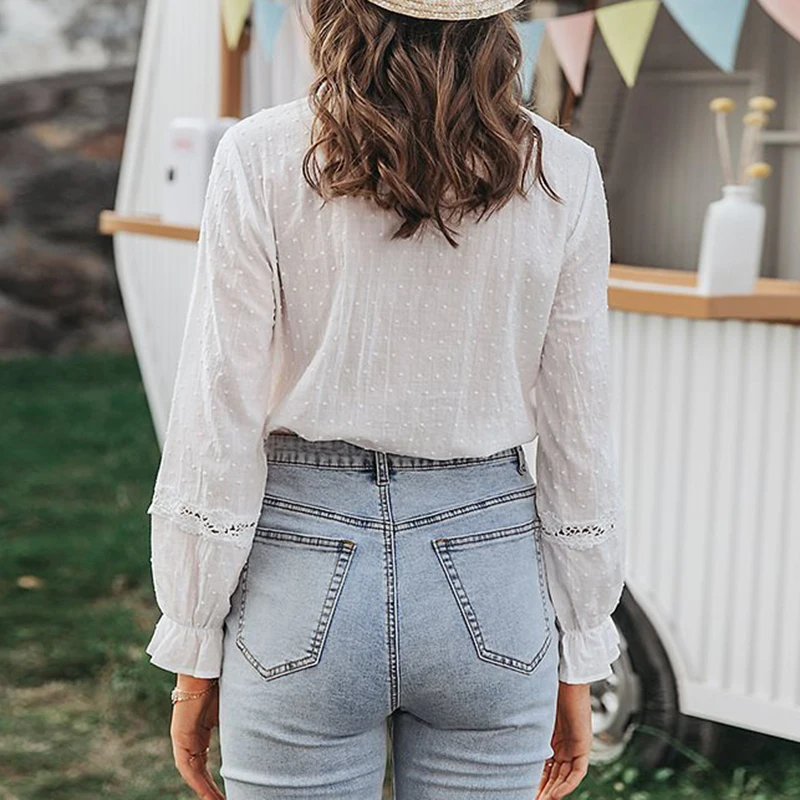 

Autumn Fashion Korean Temperament Pure Color Lace Stand Collar Shirt Elegant Women Chic Pullover Blouse Hollow Out Top 2XL Blusa
