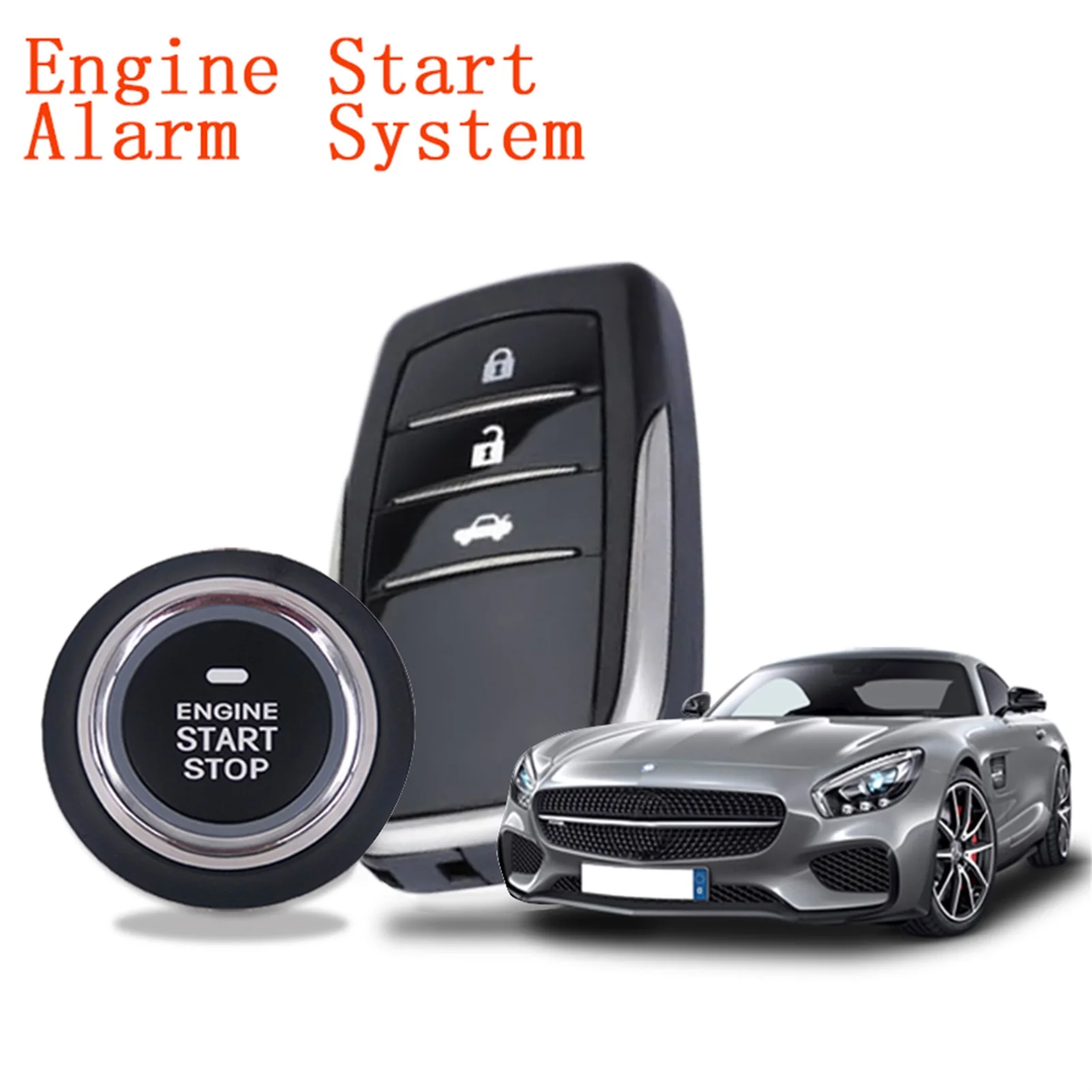 

Car Alarm Start Stop Button Engine Start RFID Keyless Entry System Push Button Remote Starter Stop Auto Anti-theft System