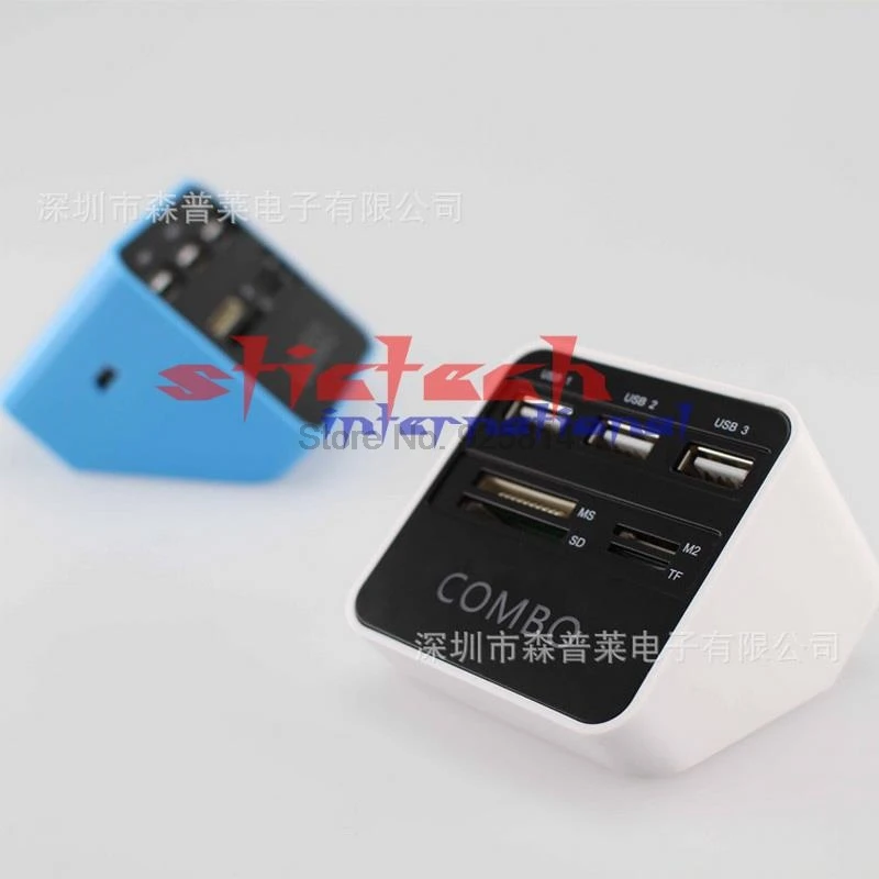 Через dhl или ems 100 шт мульти 7в1 USB 2 0 кардридер 3 память SD MS M2 TF внешний адаптер