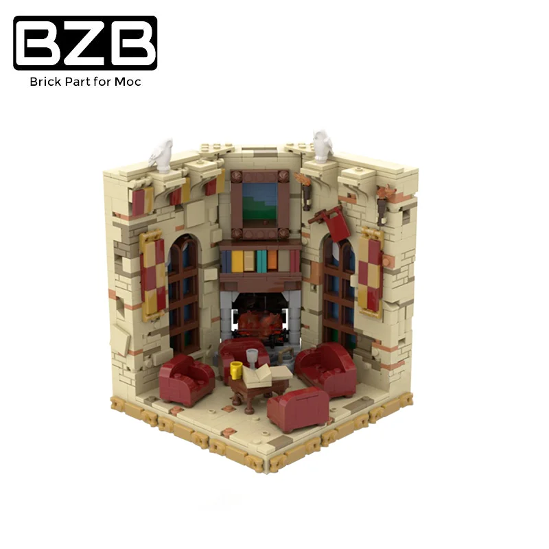 

BZB MOC 48856 Film Architecture Series Magic Building Secret Room Castle Public Room Library Building Blocks Children Gifts Toys