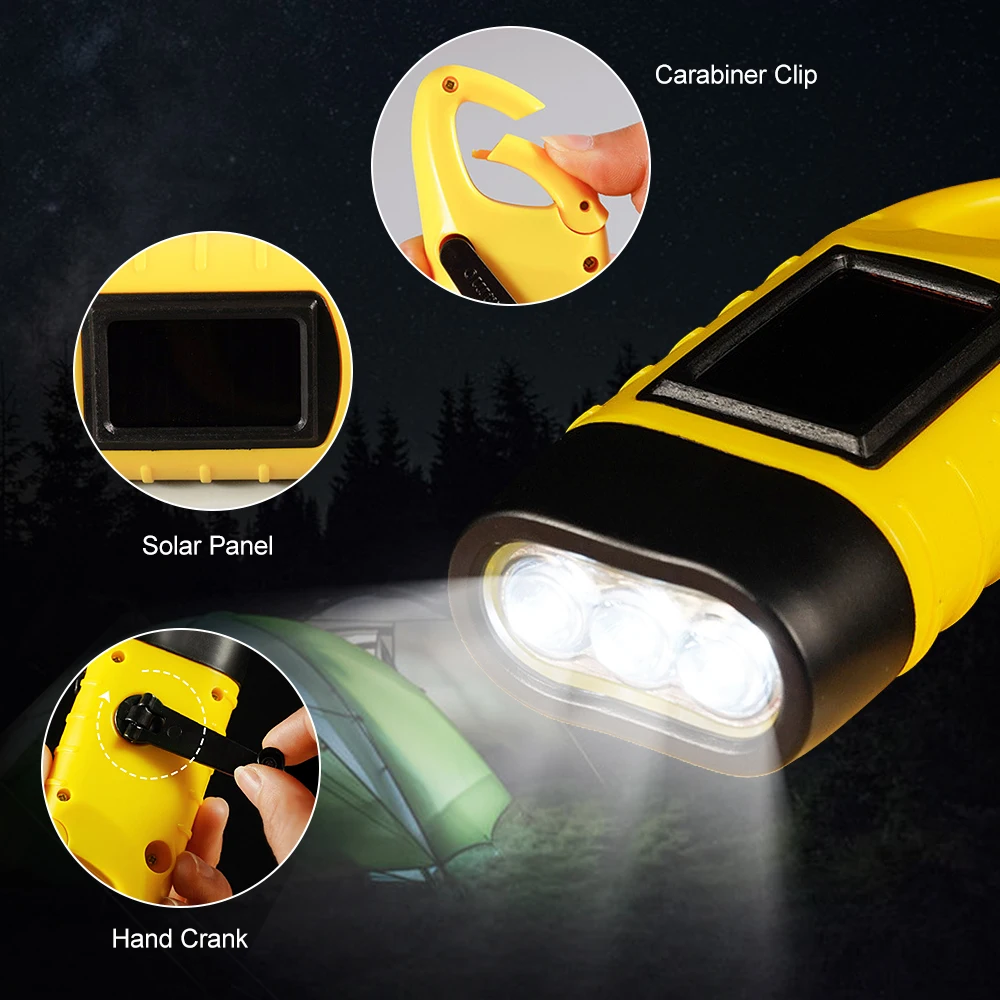 Фонарик с ручкой и питанием от солнечной батареи | Спорт развлечения