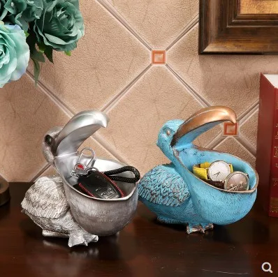 Скандинавская ретро скульптура из смолы Toucan коробка для хранения ключей
