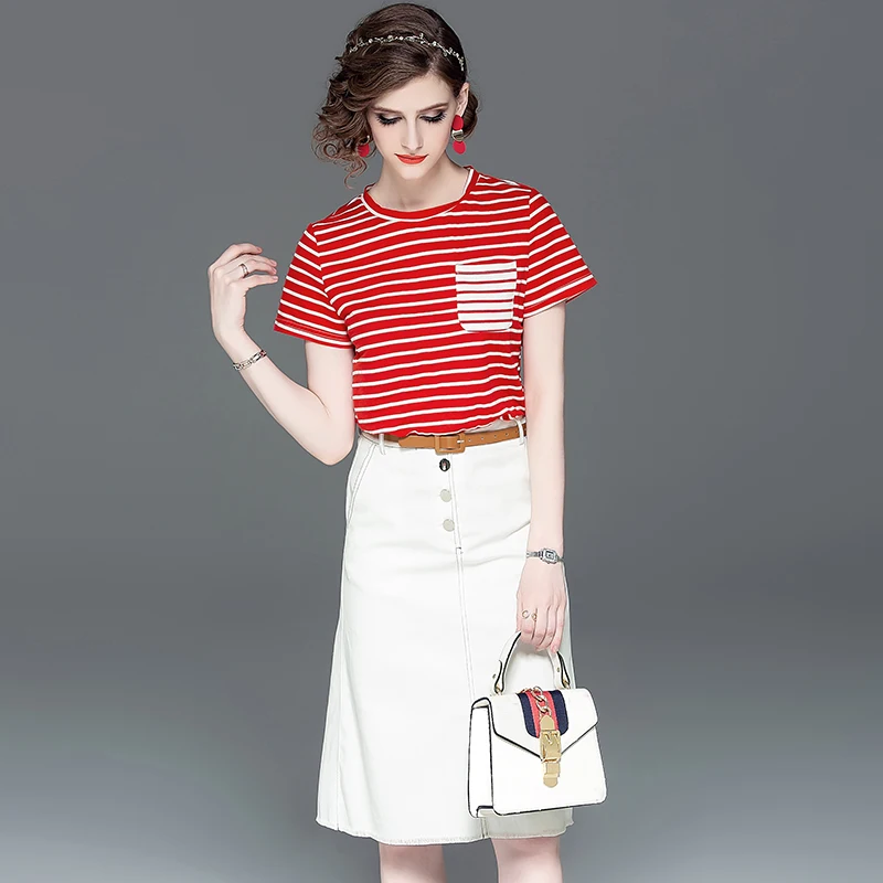 Комплект из двух предметов юбка спортивный костюм женская одежда летняя для