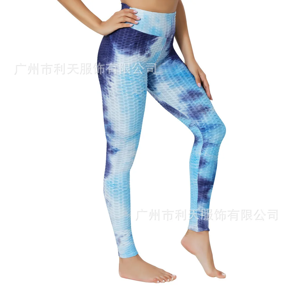 

Europe and the United States sports fitness yoga pants carry buttock cultivate one's morality to dye ink jacquard bubbles