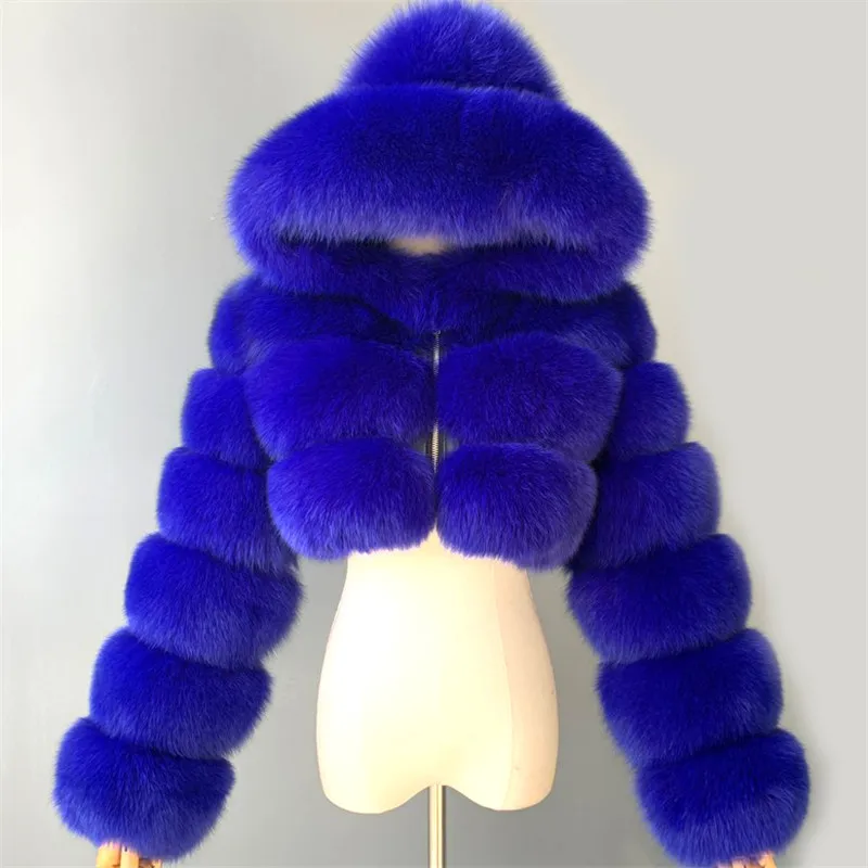 

2020 Winter New Natural Fox Fur Coat Warm Short Section Thickening Real Fox Fur Luxury Fashion Jacket Slim Real Fur Coat Women