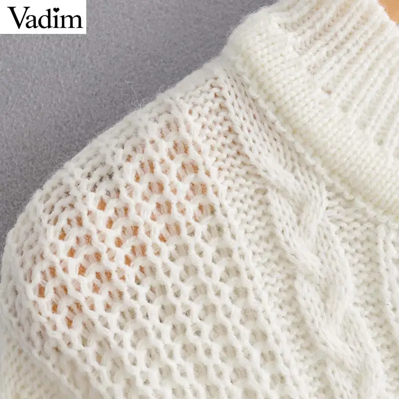 Vadim милый Женский Белый Вязаные свитеры с кисточками в стиле пэчворк Длинные