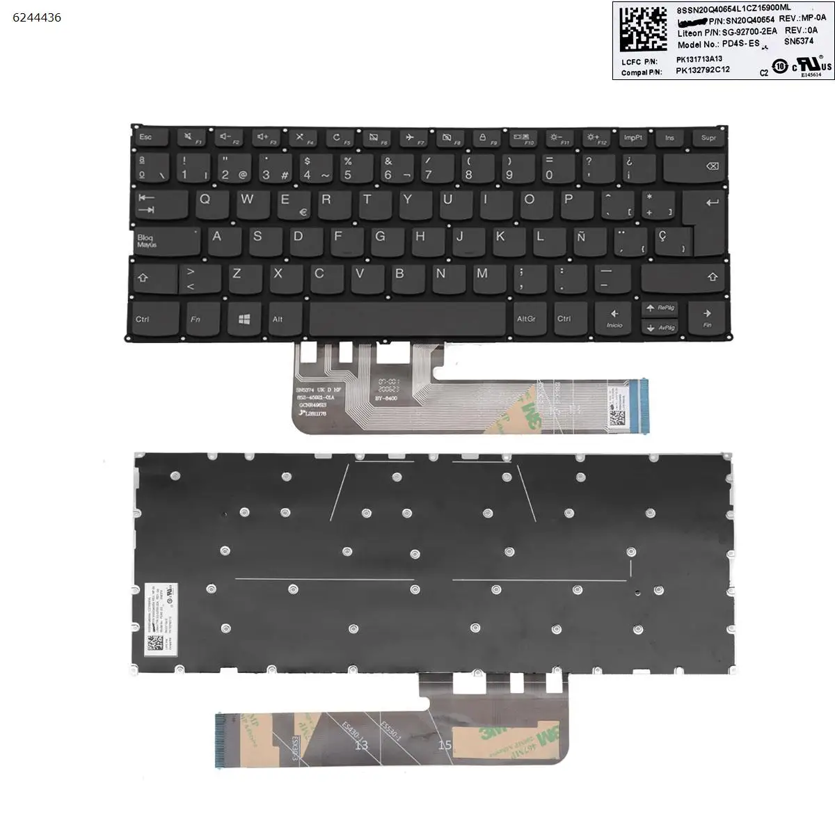 

Spanish SP Keyboard New For IBM Lenovo Yoga 530-14IKB 530-14ARR 730-13ikb 730-13iwl 730-15ikb 730-15iwl Gray No Backlit No Frame