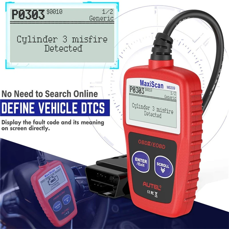 Считыватель кодов MS309 CAN BUS OBD2 диагностический инструмент с поддержкой нескольких