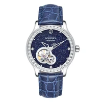 boderry womens luxury automatic fashion diamond skeleton watches ladies stainless steel wristwatches female dress watch