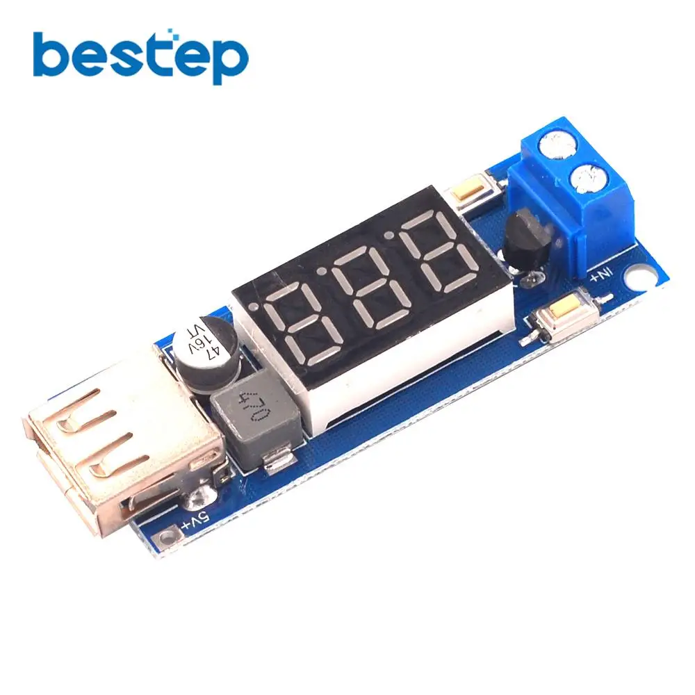 Понижающий модуль от 12 В до 5 DC 3A питания постоянного тока светодиодный