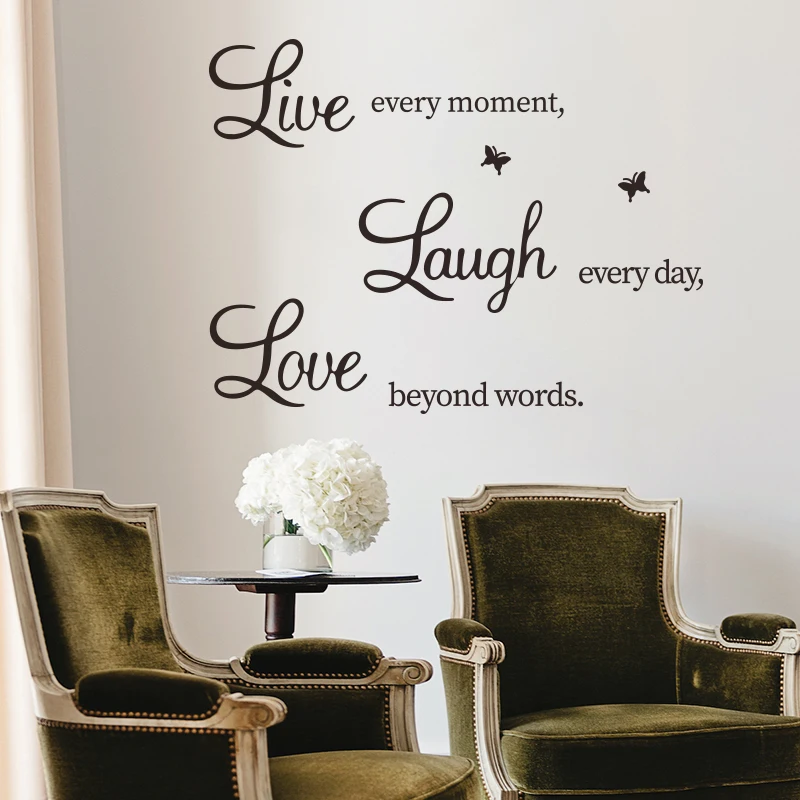 

Conisi Rertcioph's Quote "Live Every Moment" Wall Stickers PVC Motivational Wall Decals Family Inspirational Home Decor