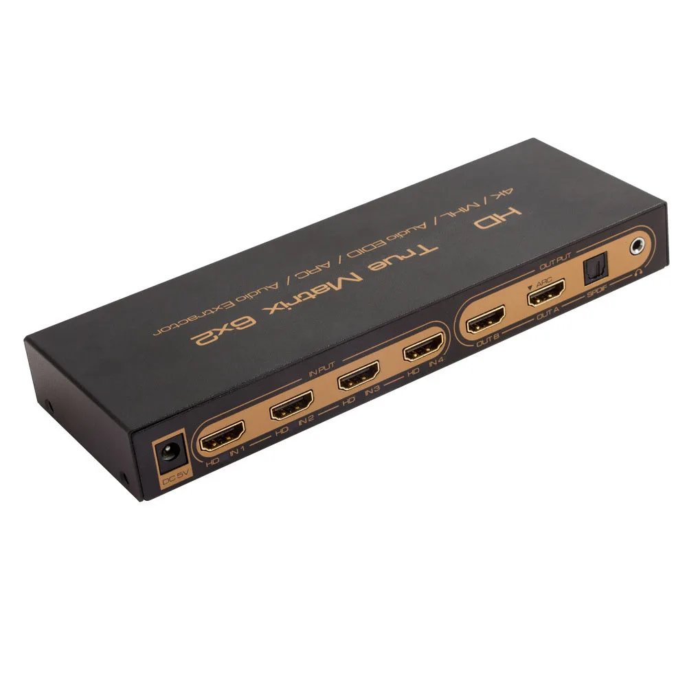 4K HDMI совместимый 6x2 матричный коммутатор 4x2 2x2 сплиттер ARC PIP аудио экстрактор