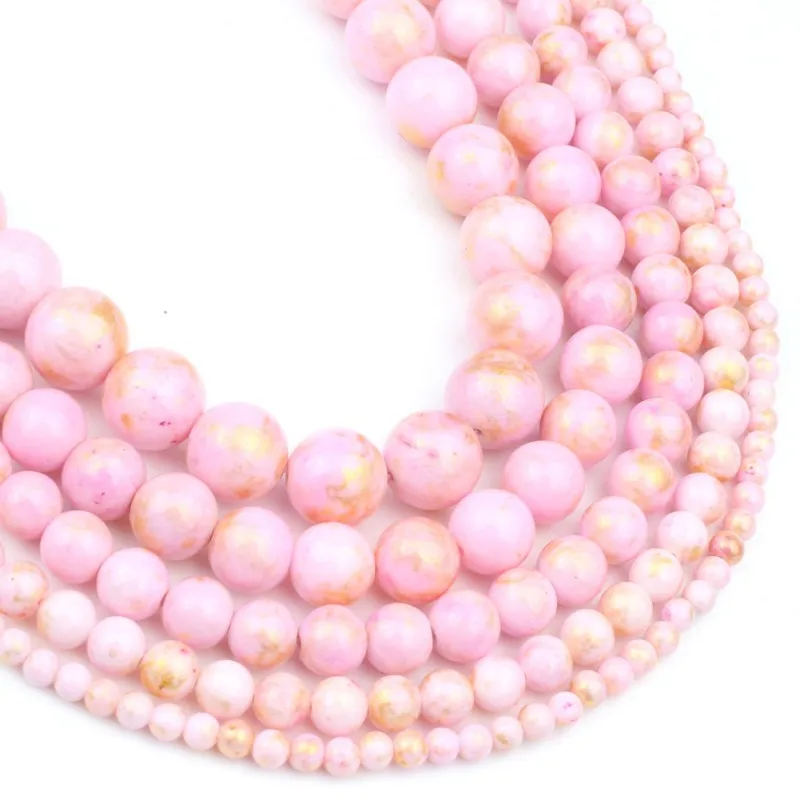 Бусины из нефрита и натурального камня для браслетов ожерелий 4-15 дюймов |