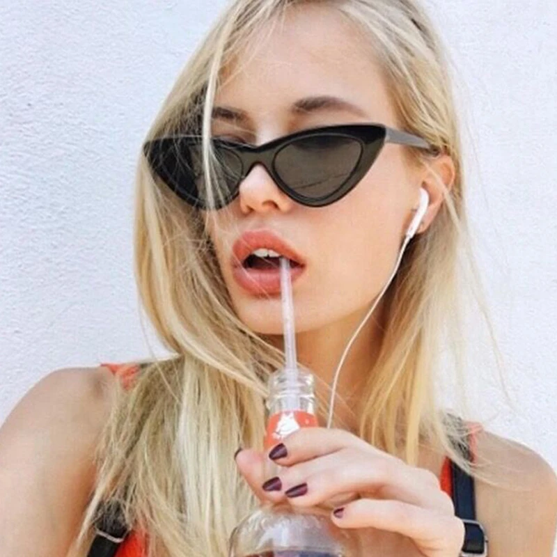 Женские солнцезащитные очки кошачий глаз маленькие брендовые дизайнерские