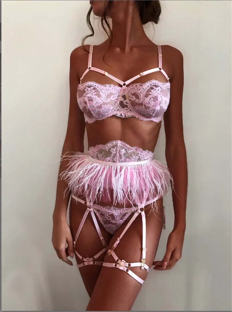 Новинка 2019 женское нижнее белье комбинация однотонный кружевной бюстгальтер