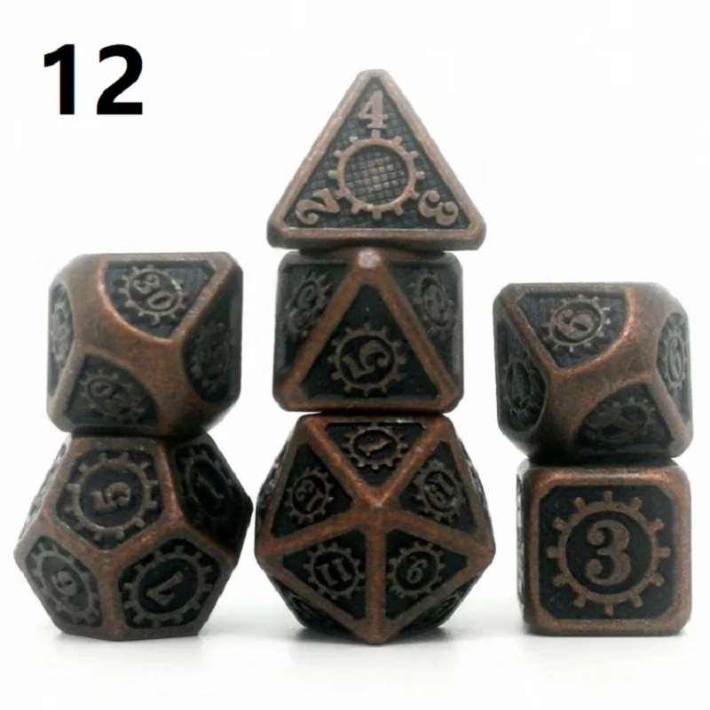 2020 новейший древний медный многогранный металлический игральные кости DND набор