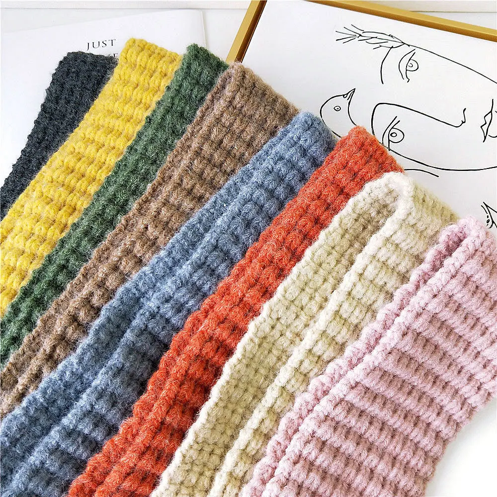 Шарф женский зимний из шерсти, вязаный, сладких цветов, мягкий, комфортабельный, толстый, теплый, ручной работы, для студентов "D085".