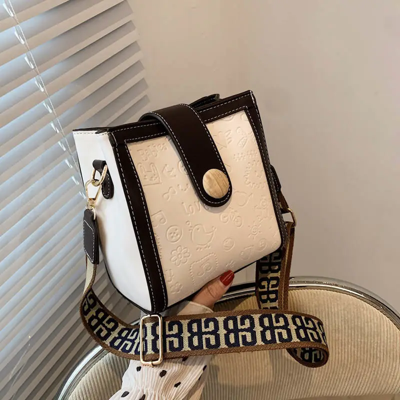 

2021 New Fashion Broadband Women's Leather Messenger Bag Korean Bucket Bag for Girls Ladies Fashion Body Cross Bag Shoulder Bag