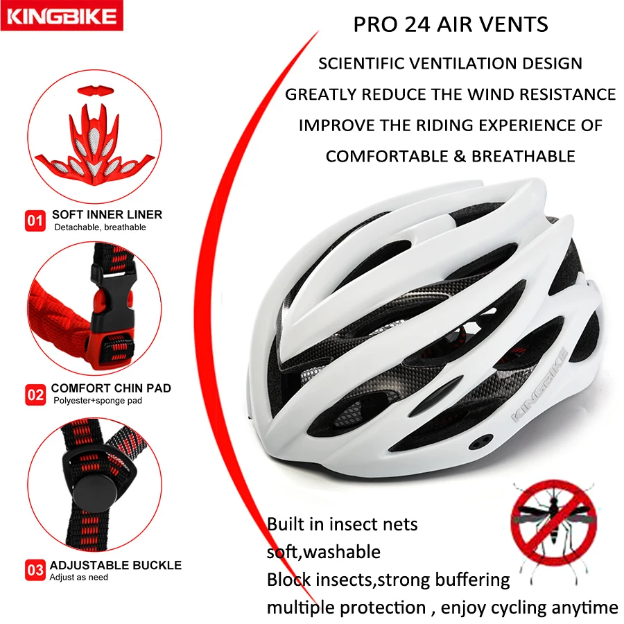 Велосипедный шлем KINGBIKE Сверхлегкий белый велосипедный с козырьком